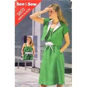  See & Sew 3805 Sewing Pattern Misses Jacket Dress Size 14 
