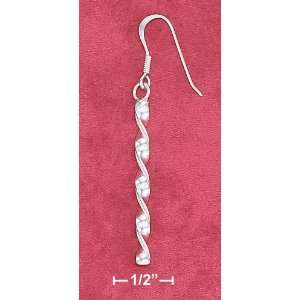   Silver 1.25 Long Flat Twist French Wire Earrings 