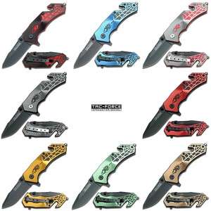 New 8 Spider Handle Design Rescue Folder Spring Assist Knife Made By 