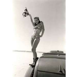 David Perry   Bonneville El Mirage Pin Up Girl Giclee on acid free 