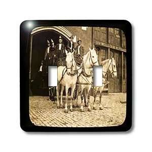  from the Past Magic Lantern Slides   Late 1800s Horse Drawn Fire 