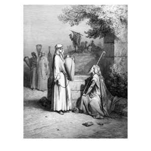 Rebekah meets Abrahams servant Eliezer at the well outside the city 