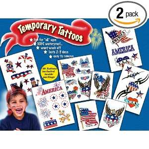  Temporary Tattoos, American Pride, 40 Count Packages (Pack 