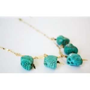   New Authentic Spell Turquoise Skull Voodoo Necklace 