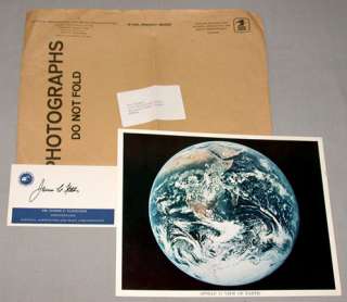 James Fletcher NASA Admin. Signed Space Index Card +  