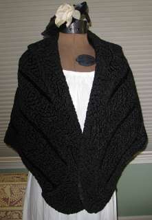 Vintage Black Persian Lamb Wool Cape / Stoll / Jacket   1920s 30s 