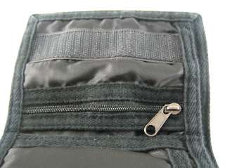   durable black washed out canvas the wallet measures approximately 10 x