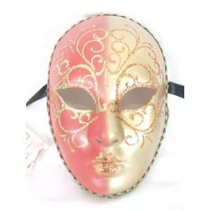  Orange Gold Volto Lillo Venetian Masquerade Mask