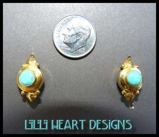 ADRIATIC TURQUOISE EARRINGS 24K GOLD OVER SILVER  