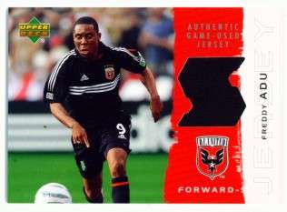 FREDDY ADU JERSEY CARD UD MLS SOCCER 2006  