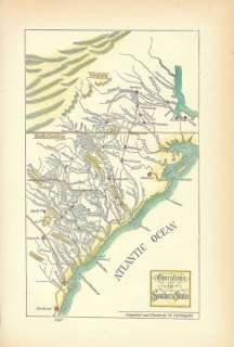Virginia North South Carolina Revolutionary War Map  