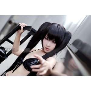  Meilifang Vocaloid Black Rock Shooter 2 Ponytails Straight 