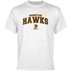  Lehigh Mountain Hawks White Logo Arch T shirt