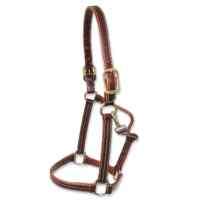 WALSH Triple Stitched Leather Halter   CHESTNUT   All Sizes  