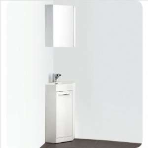  Bundle 89 Coda 14 White Modern Corner Bathroom Vanity (3 