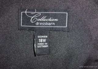 DRESSBARN COLLECTION BLACK SATIN DRESS PLUS SIZE 18W 2X  