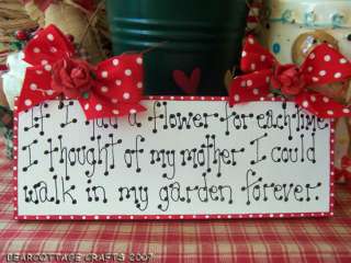 Shabby Chic Country  I Thought Of My Mother Gift Sign  
