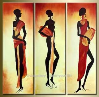 Hand paint Oil Painting 36x36 African Women Girl A319  