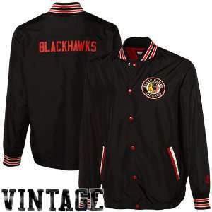   Blackhawks Black Pep Talk Full Button Jacket