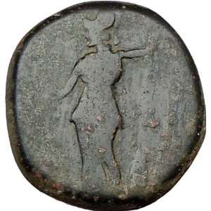 Ancient Greek City Bronze 300BC Athena w spear & Zeus Ancient Genuine 