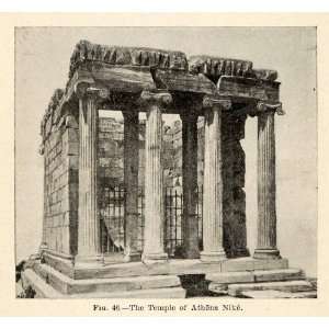  1920 Print Ancient Temple Athena Nike Greece Architecture Greek 