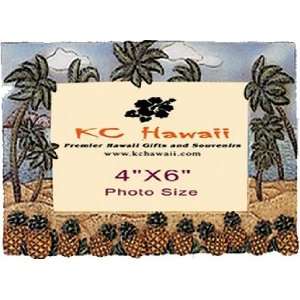  Hawaiian Photo Frame Island Palm Tree & Pineapple 4 x 6 in 
