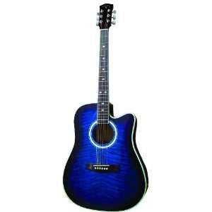   IDC BLF Acoustic Electric Guitar   Blue Sunburst Musical Instruments