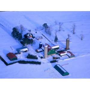  Farm Yard and Buildings Blanketed in Heavy Snow, Near 