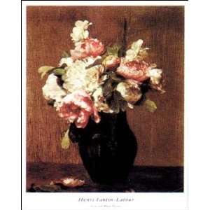  Pink And White Peonies by Henri Fantin Latour. Size 24 
