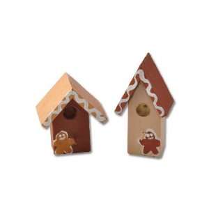  Dollhouse Miniature Two Gingerbread Bird Houses Toys 