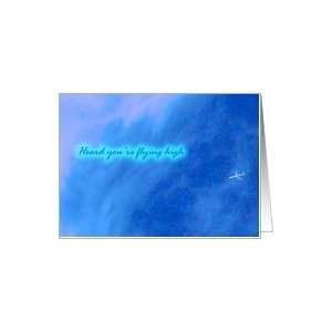  Congratulations, Flying High, Jet Airplane in Sky Card 
