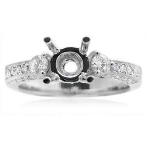   & Platinum Vintage Antique Style Engagement Ring Mounting Jewelry