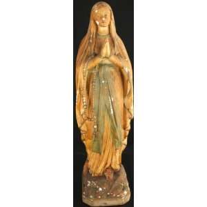 Vintage French Chalk Sculpture Madonna Mary Mother
