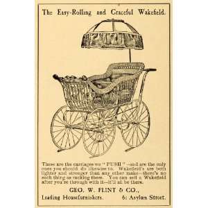  1899 Ad Wakefield Antique Stroller Baby Carriage Umbrella 