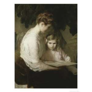   and Child Reading Giclee Poster Print by Lilla Cabot Perry, 18x24
