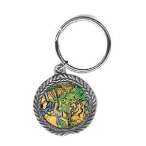  Tree Roots and Trunks By Vincent Van Gogh Pewter Key Chain 