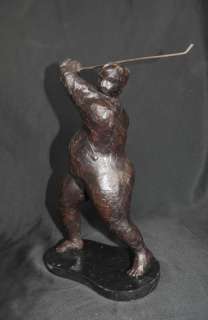 Plump Female Golfer Statue Figurine Degas French  