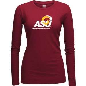Angelo State Rams Lipstick Womens Logo Vintage Long Sleeve T Shirt