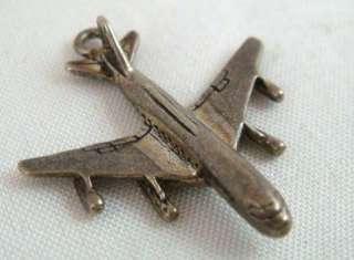   Sterling Silver 925 Passenger Jet Airplane Airliner 3D Charm  