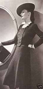 Vintage Vogue Jacket Dress Suit Knitting PATTERN 30s  