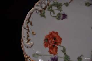 Tressemann & Vogt LIMOGES Hand Painted POPPIES PLATE 1892 1907 