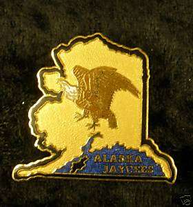 Alaska Jaycees State Blue & Gold Outline w/ Bald Eagle  