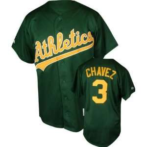  Eric Chavez Green Majestic MLB Second Home Dark Replica 