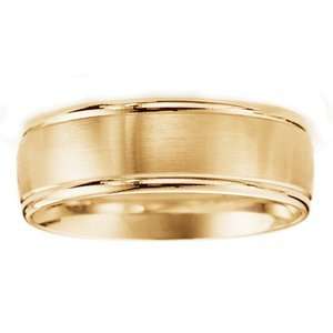  BENCHMARK Mens 14k Yellow Gold Wedding Band(8.00 mm) Sea 