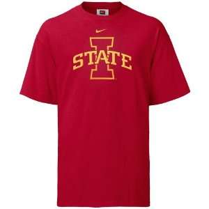  Nike Iowa State Cyclones Red Classic Logo T shirt Sports 