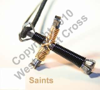 Team Horseshoe Nail Cross Necklace   New Orleans Saints  