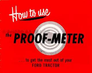 Ford 8N Tractor and ProofMeter Owner Manual Set 1948 52  