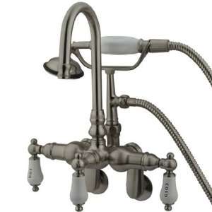   Leg Tub Filler with Hand Shower and Wall Angle Arm, Satin Nickel Home