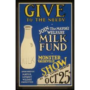   milk fund  Monster vaudeville show at the Laurel Theatre. Home
