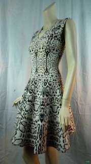 Wild Azzedine Alaia Snow Leopard Sleeveless / Flared Skirt Dress 38 4 